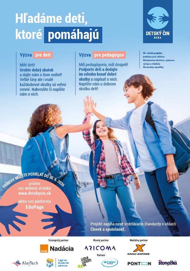 Detský čin roka 2026 - leták