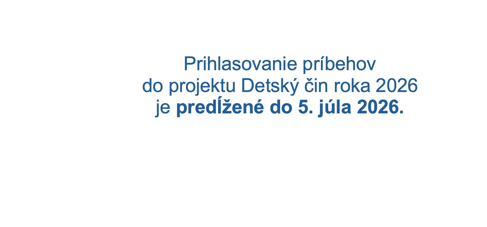 Detský čin roka 2026 - pošli príbeh